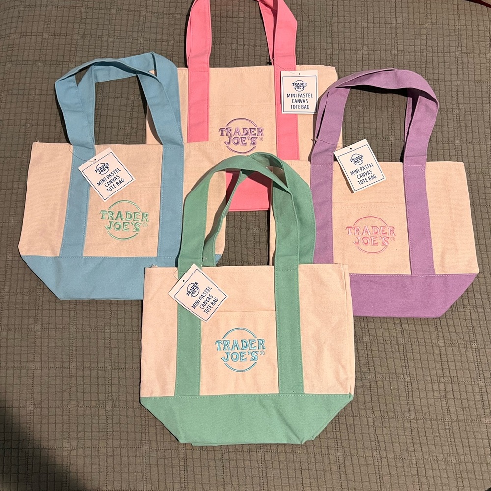 Trader Joe’s Mini Pastel Canvas Tote Bag